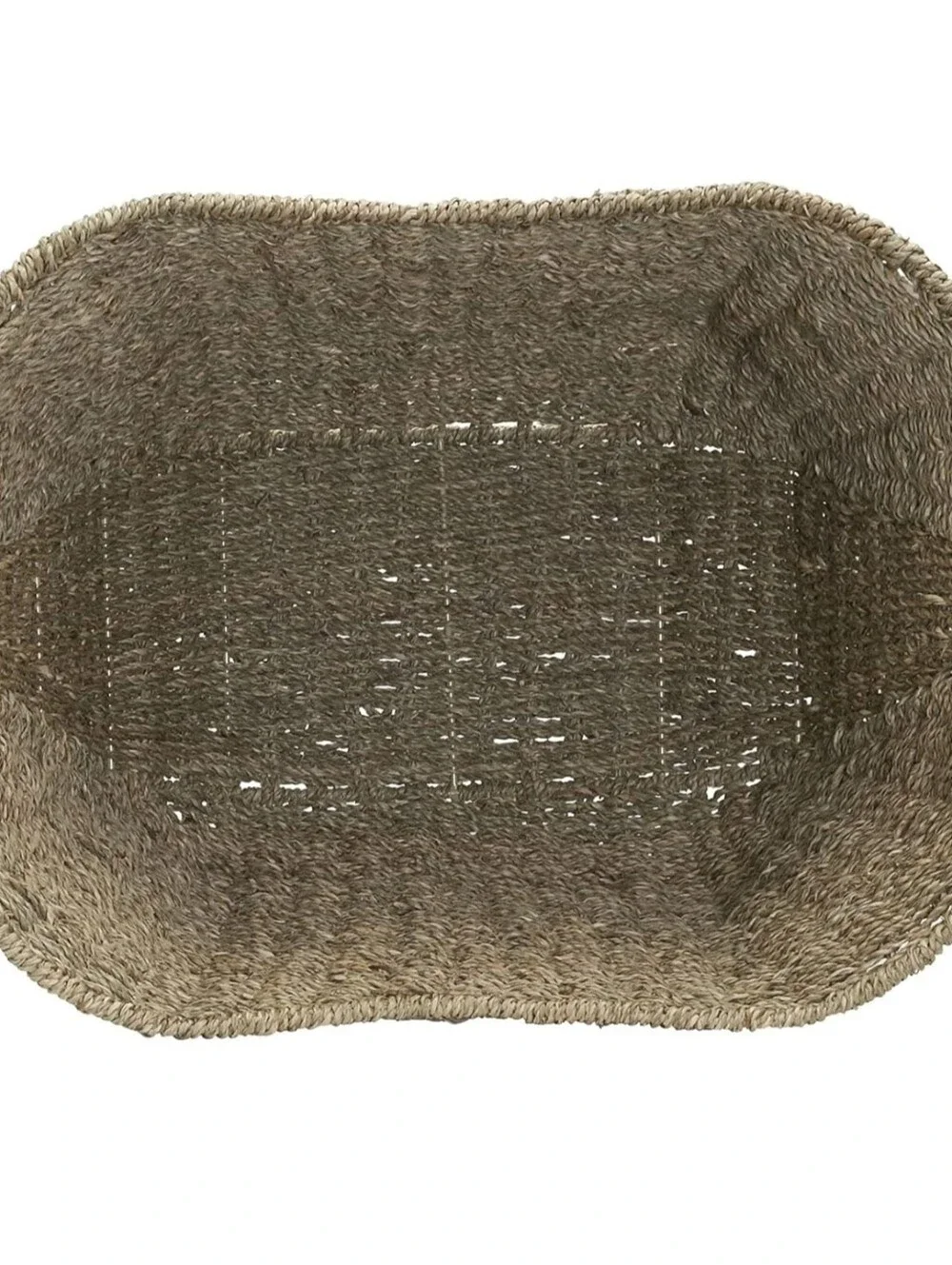 Household Essentials Brown Wicker Storage Basket W Handles Lge Natural Seagrass